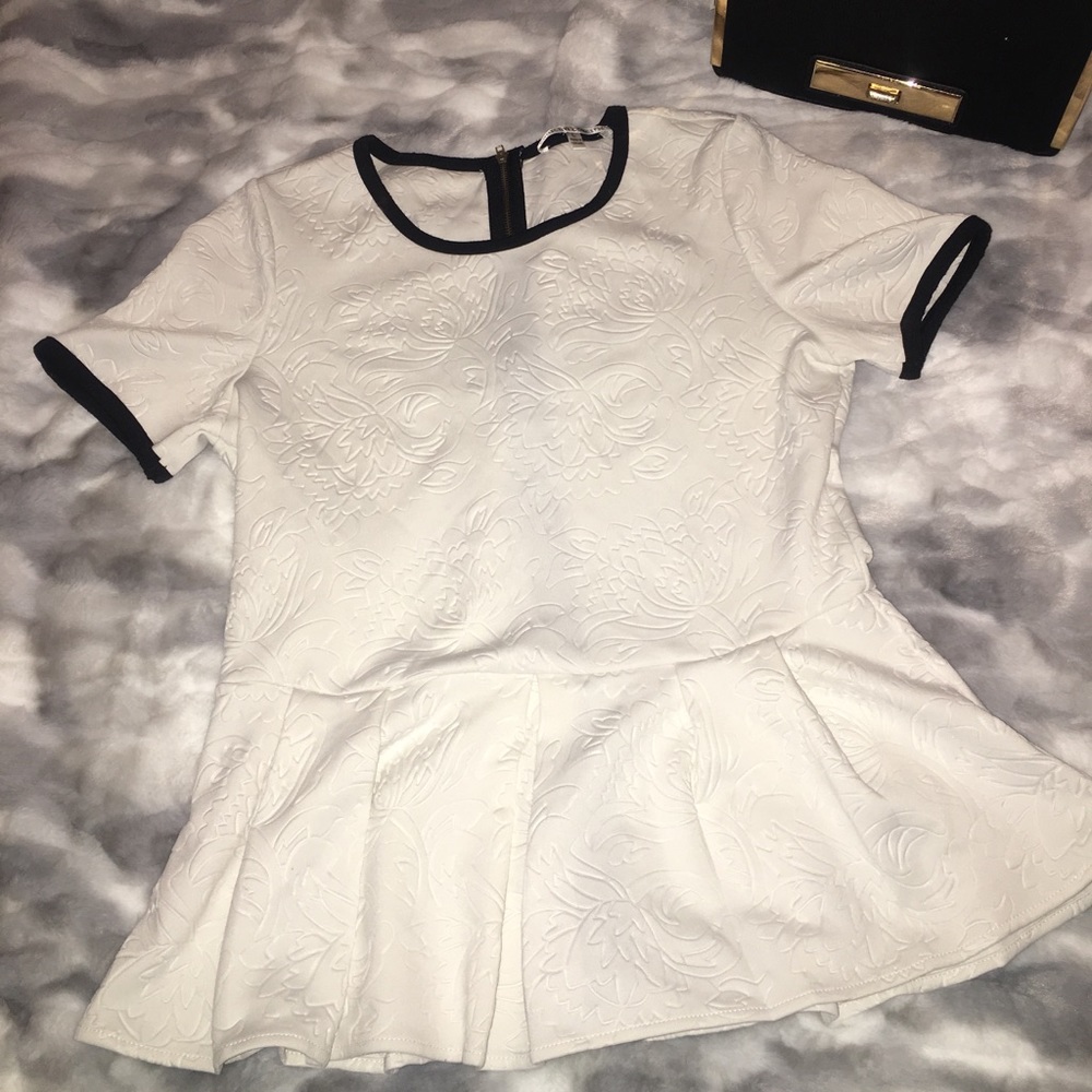White and black top